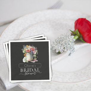 Romantische Lente Bloemen Vaas Vrijgezellenfeest Servet