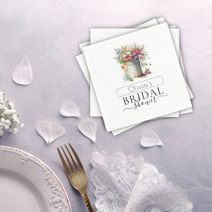 Romantische Lente Bloemen Vaas Vrijgezellenfeest Servet