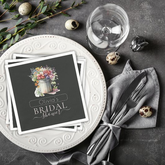 Romantische Lente Bloemen Vaas Vrijgezellenfeest Servet