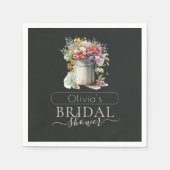 Romantische Lente Bloemen Vaas Vrijgezellenfeest Servet (Voorkant)