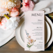Romantische lente bloemenmenu met wilde bloemen menu