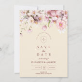 Romantische Lente Bloesem Bruiloft Save The Date (Voorkant)