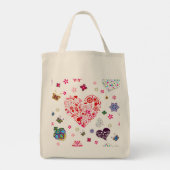 Romantische  lente Blush Pink Heart Flowers Tote Bag (Achterkant)