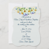 Romantische lente bruiloft, bloemen en sprookjesve kaart (Voorkant)