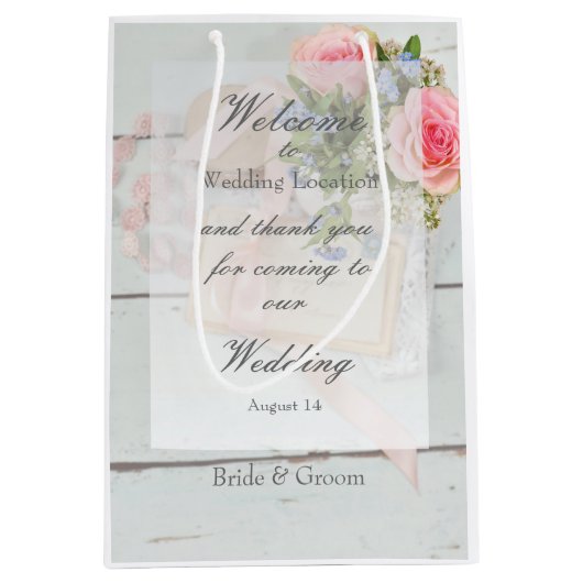 Romantische  lente, geschikt voor bruiloft medium cadeauzakje (Voorkant)