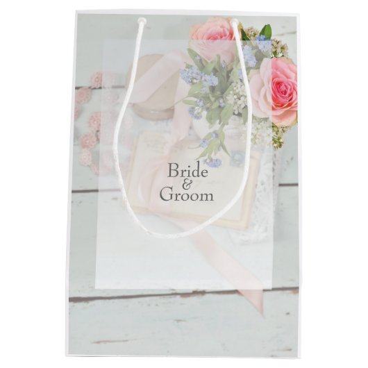 Romantische lente, geschikt voor bruiloft medium cadeauzakje (Achterkant)