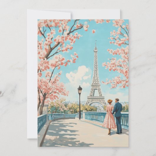 Romantische lente in Parijs Kaart (Voorkant)
