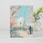 Romantische lente in Parijs Kaart (Staand voorkant)