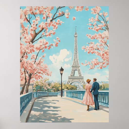 Romantische lente in Parijs Poster (Voorkant)