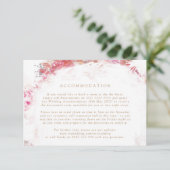 Romantische lente roze bloemen accommodatie informatiekaartje (Staand voorkant)