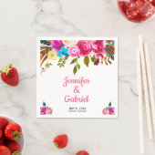 Romantische lente roze Waterverf Bloemen bruiloft Servet (Insitu)