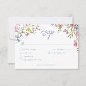 Romantische Lente Wilde Bloementuin Bruiloft RSVP Kaartje (Voorkant)