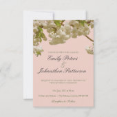 Romantische lente zomer kersenbloesem bruiloft kaart (Voorkant)