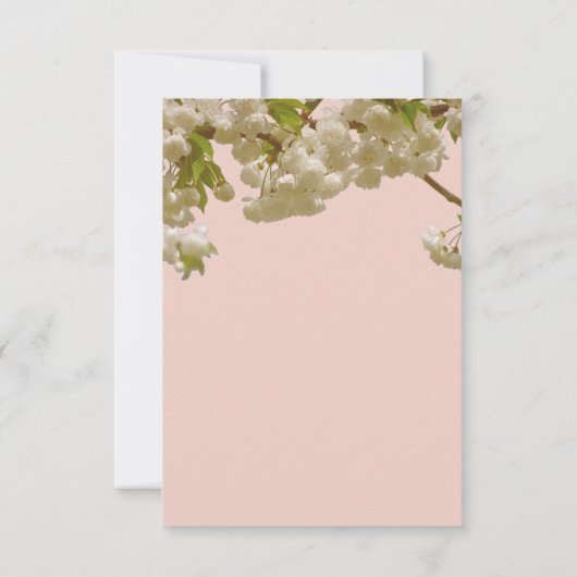 Romantische lente zomer kersenbloesem bruiloft kaart (Achterkant)