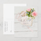Romantische  lentebloementeelt RSVP Uitnodiging Briefkaart (Voorkant / Achterkant)