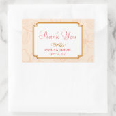 Romantische lentestuin, bloemoraalbruiloft rechthoekige sticker (Tas)