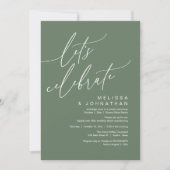 Romantische Let's Celebrate Wedding Elepement Part Kaart (Voorkant)