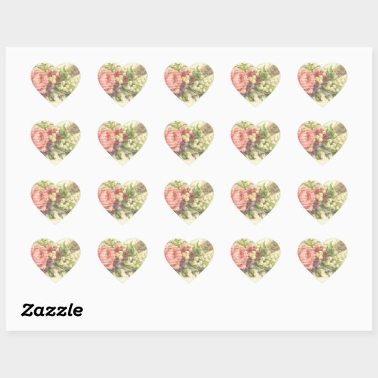  romantische letter roze roos hart sticker (Vel)