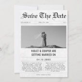 Romantische Leuke Foto Unieke Trouwkrant Save The Date (Voorkant)