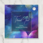 Romantische levenslange bruiloft met vlinders bedankjes labels (Achterkant)