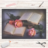 Romantische lezing met vrije Rozen Tissuepapier