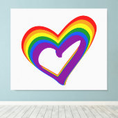 Romantische LGBT Regenboog Vlag Hart Gay Pride Lie Canvas Afdruk (Insitu (Houten vloer))