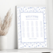 Romantische lichtblauwe bloemenbruiloft zitgrafiek poster