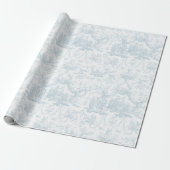 Romantische lichtblauwe toile Gift Cadeaupapier (Uitgerold)