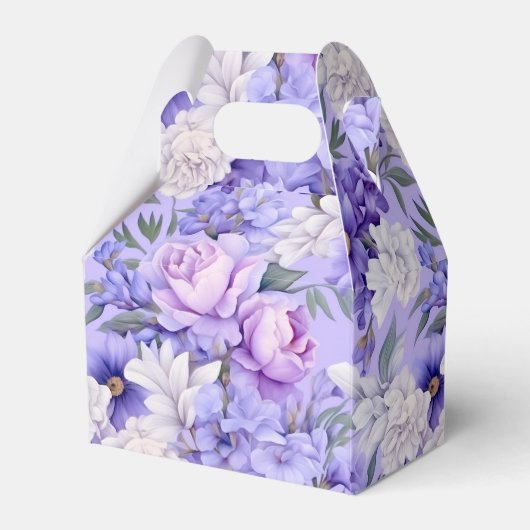 Romantische lichte paarse bloemen bedankdoosjes (Voorkant Zijde)