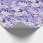 Romantische lichte paarse bloemen cadeaupapier (Hoek)