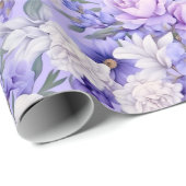 Romantische lichte paarse bloemen cadeaupapier (Rol Hoek)