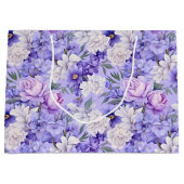 Romantische lichte paarse bloemen groot cadeauzakje (Voorkant)
