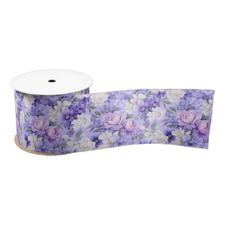 Romantische lichte paarse bloemen satijnen lint