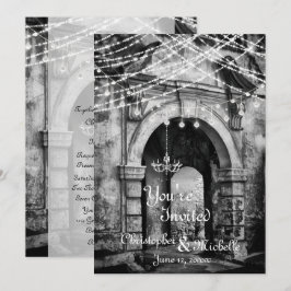Romantische Lichten Gotische Archway Huwelijksuitn Kaart