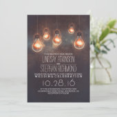 romantische lichten  huwelijksuitnodiging kaart (Staand voorkant)