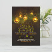 romantische lichten huwelijksuitnodiging kaart (Staand voorkant)