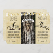 Romantische Lichten & Rustieke Boom 50ste Verjaard Kaart (Voorkant / Achterkant)