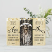 Romantische Lichten & Rustieke Boom 50ste Verjaard Kaart (Staand voorkant)