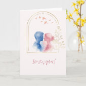 Romantische Liebeskarte mit Paar im Aquarell-Stil Kaart (Gele Bloem)