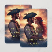 Romantische Liefde Affirmatie Kaart – Piratenpaar (Voorkant / Achterkant)
