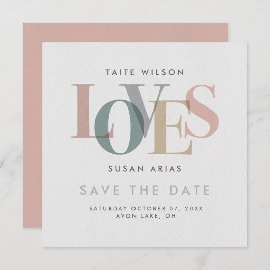 Romantische Liefde Bewaar de Datum Save The Date (Voorkant / Achterkant)