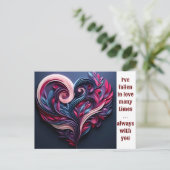 Romantische liefde cadeaubon feestdagenkaart (Staand voorkant)