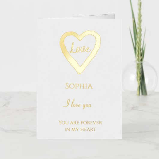 Romantische liefde citaat hart folie wenskaart (Voorkant)