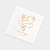 Romantische liefde en vlinders Aangepaste namen Da Folie Servetten (Links)
