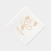 Romantische liefde en vlinders Aangepaste namen Da Folie Servetten (Rechts)