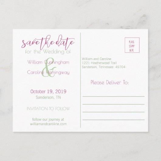 Romantische liefde hangt in de lucht Save The Date Aankondigingskaart (Achterkant)