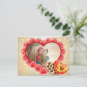 Romantische liefde Hart Art Print Aankondigingskaart (Staand voorkant)