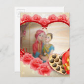 Romantische liefde Hart Art Print Aankondigingskaart (Voorkant / Achterkant)