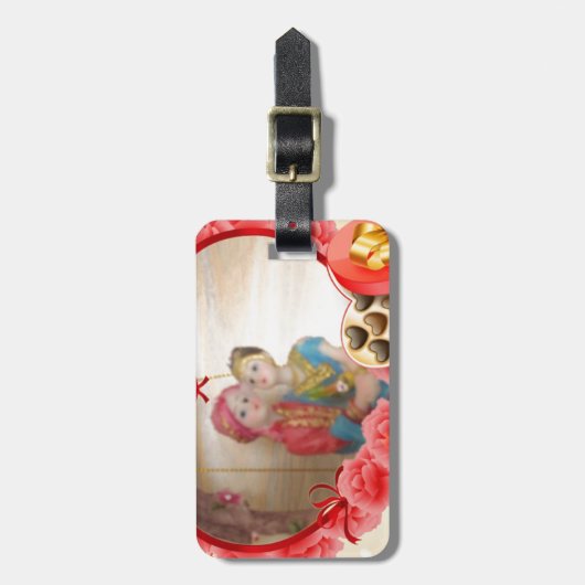 Romantische liefde Hart Art Print Bagagelabel (Voorkant verticaal)