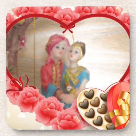 Romantische liefde Hart Art Print Bier Onderzetter (Voorkant)